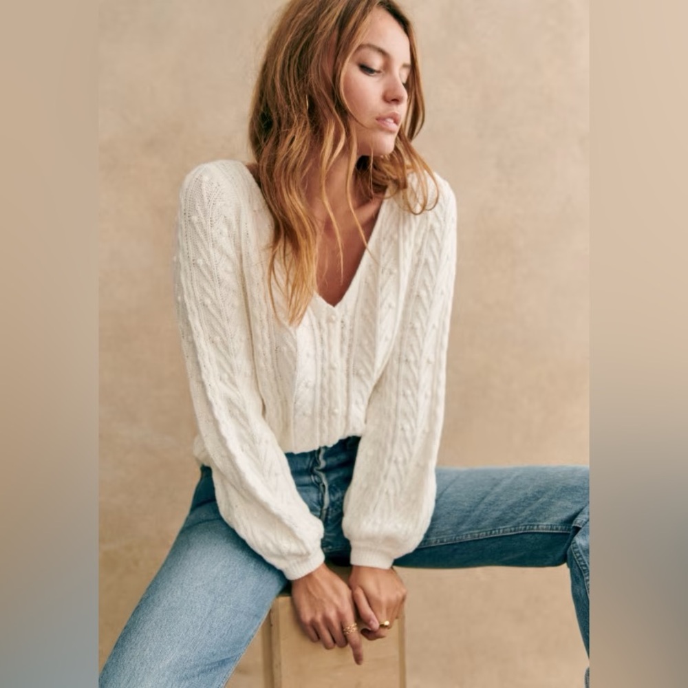 Sezane Beryl Cardigan Ecru - Size L